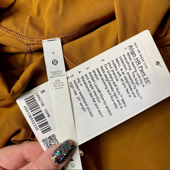 Lululemon Copper Brown Align Pants Leggings 25” - Picture 8 of 8